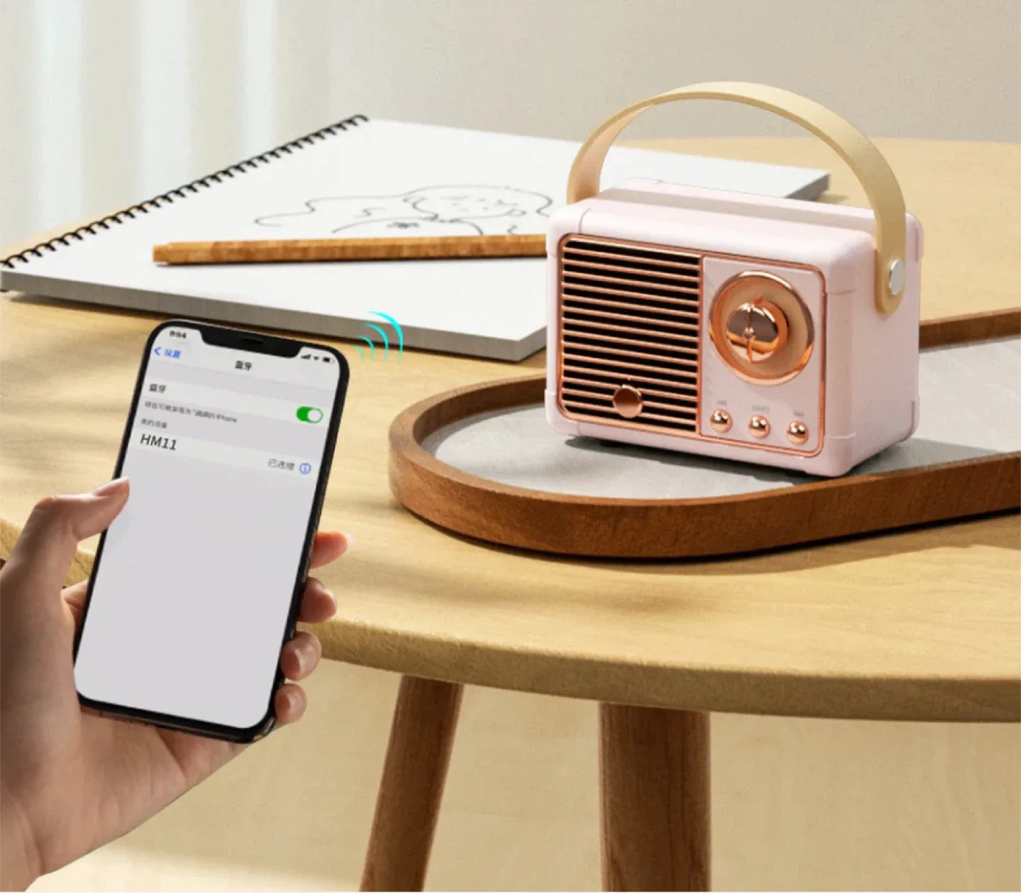 🥕🥕🥕HM11 Portable Wireless Speaker - Retro Pink 🥕🥕🥕 image indicator(10)