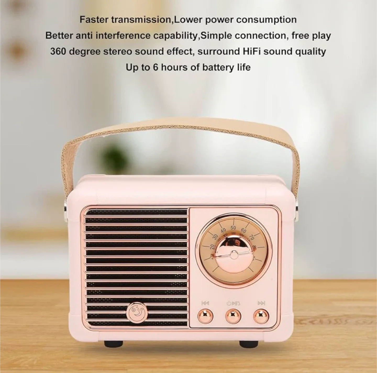 🥕🥕🥕HM11 Portable Wireless Speaker - Retro Pink 🥕🥕🥕 image indicator(9)