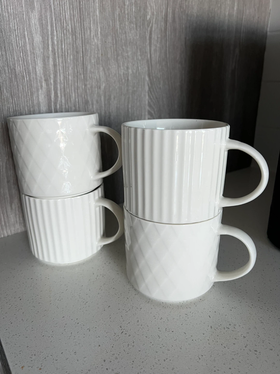 Moving sale! Set of 4 white ceramic mugs