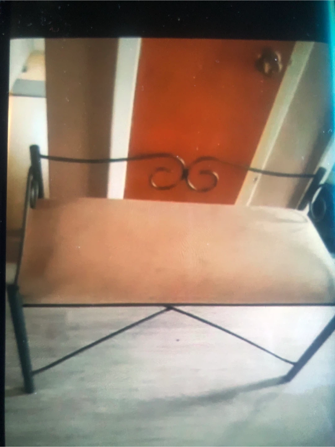 Upholstered Bench with Metal Frame