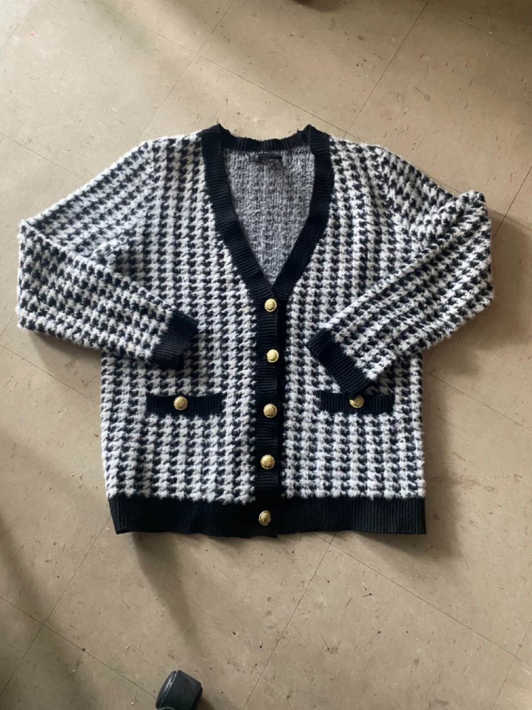 Tahari Houndstooth Cardigan, Size S - photo 3