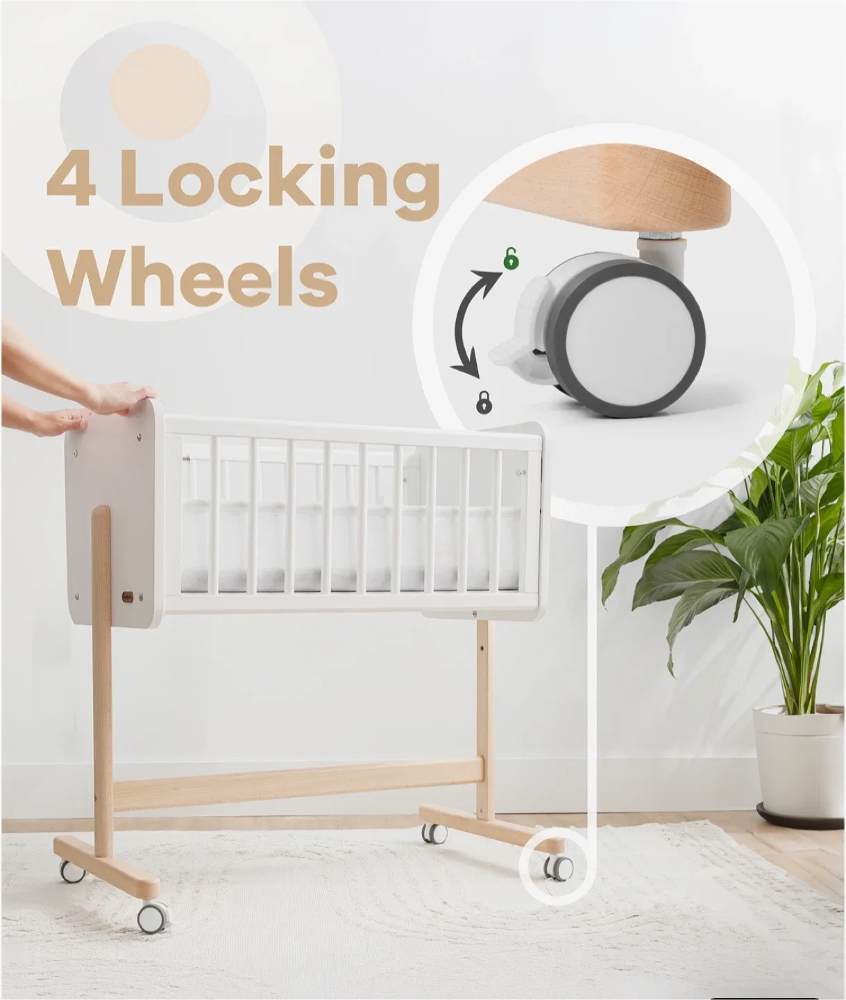 Comfycubs Wooden Bedside Bassinet Sleeper image indicator(4)