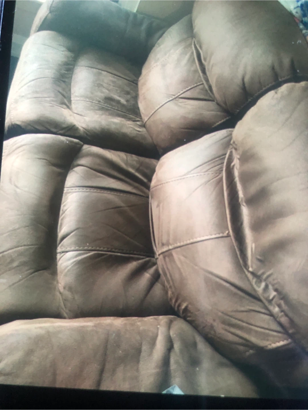 Brown Reclining Sofa - photo 3