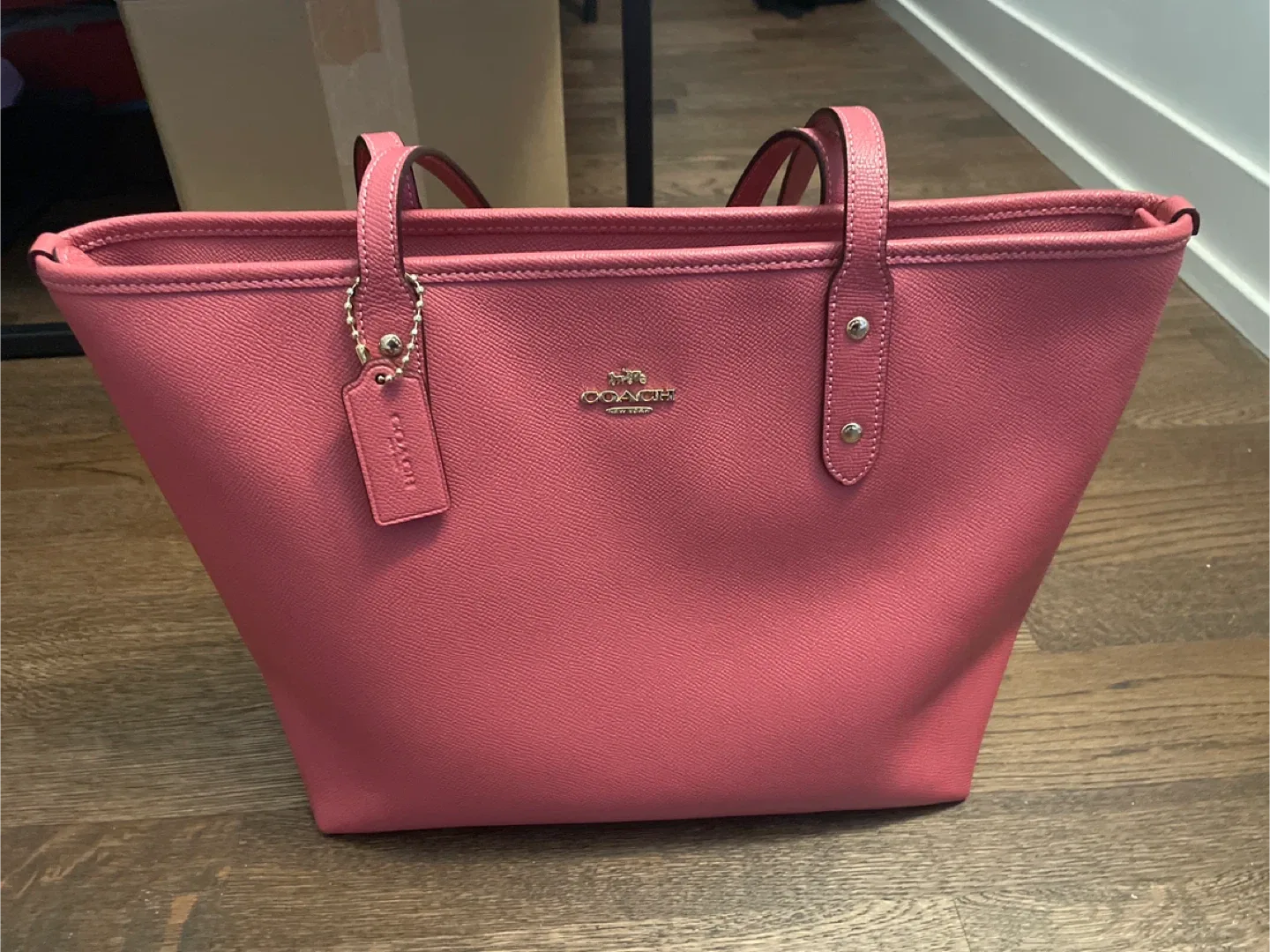 Coach Pink Leather Tote Bag thumbnail