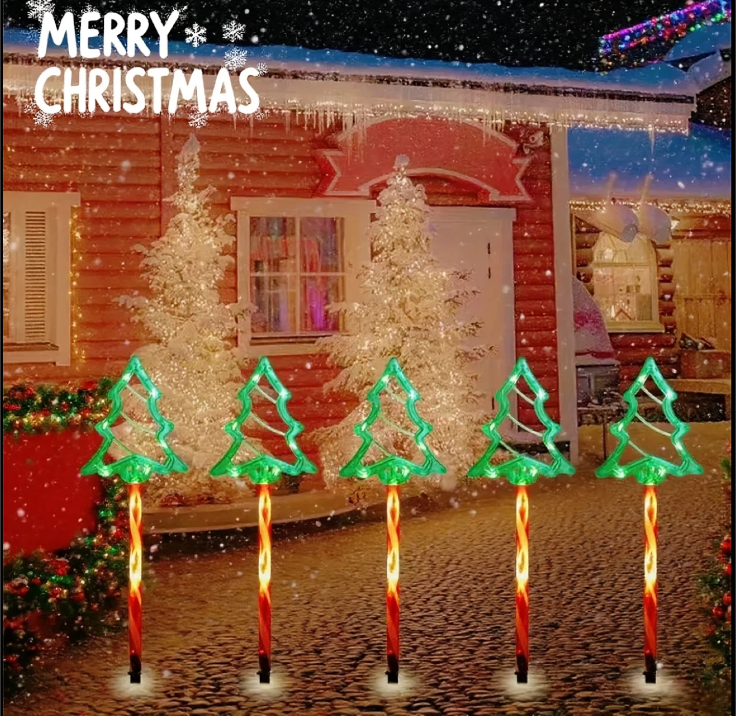 Christmas Solar Pathway Lights Outdoor Decorations - photo 3