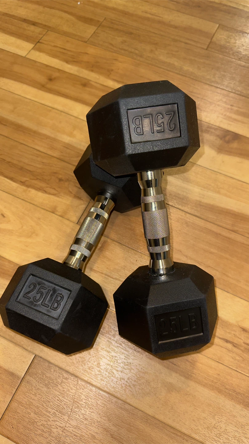 Pair of 25lb Hex Dumbbells - photo 2