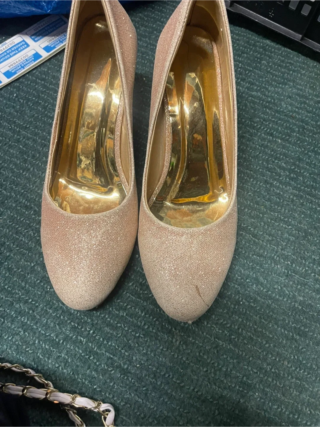 Glittery Gold Heels size 7/7.5 thumbnail