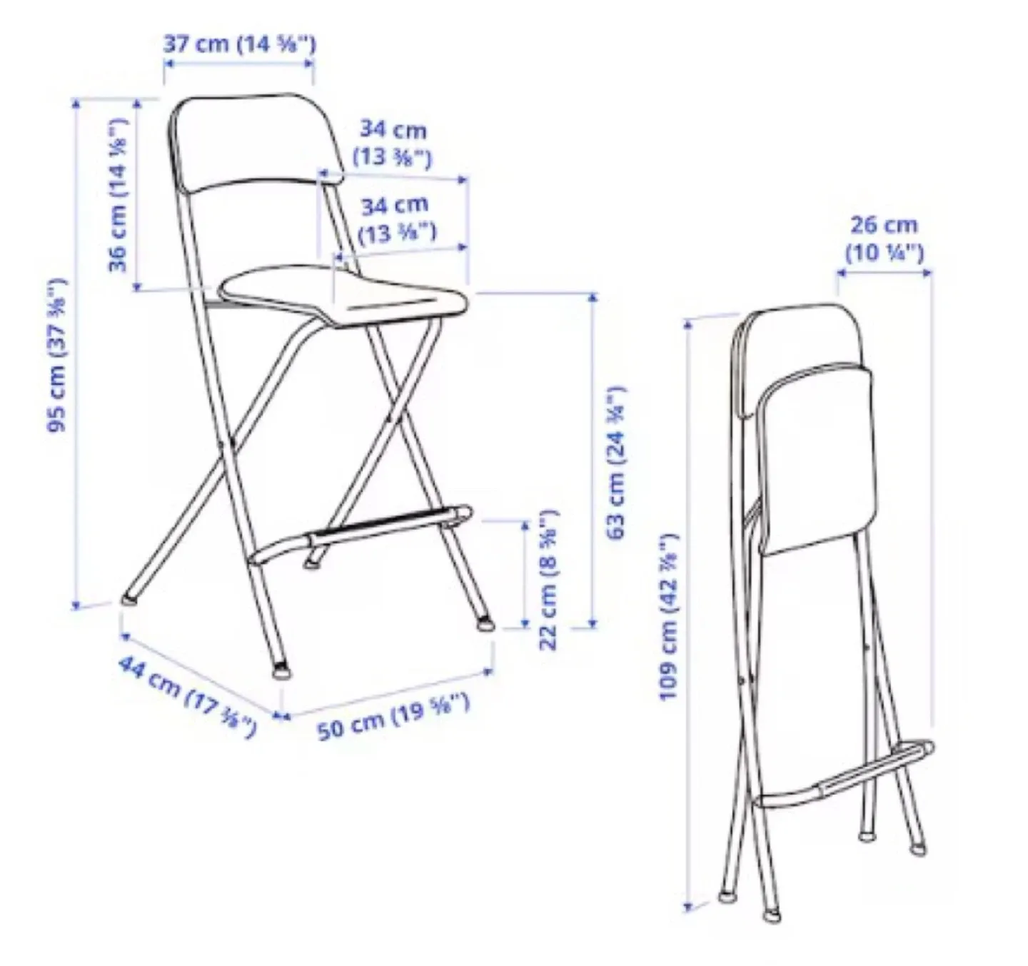 Foldable bar stool x2 image indicator(3)