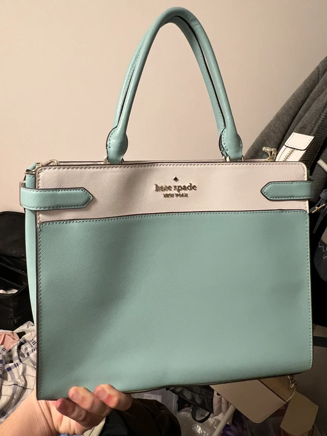 Kate Spade Satchel Bag - Light Blue & White thumbnail