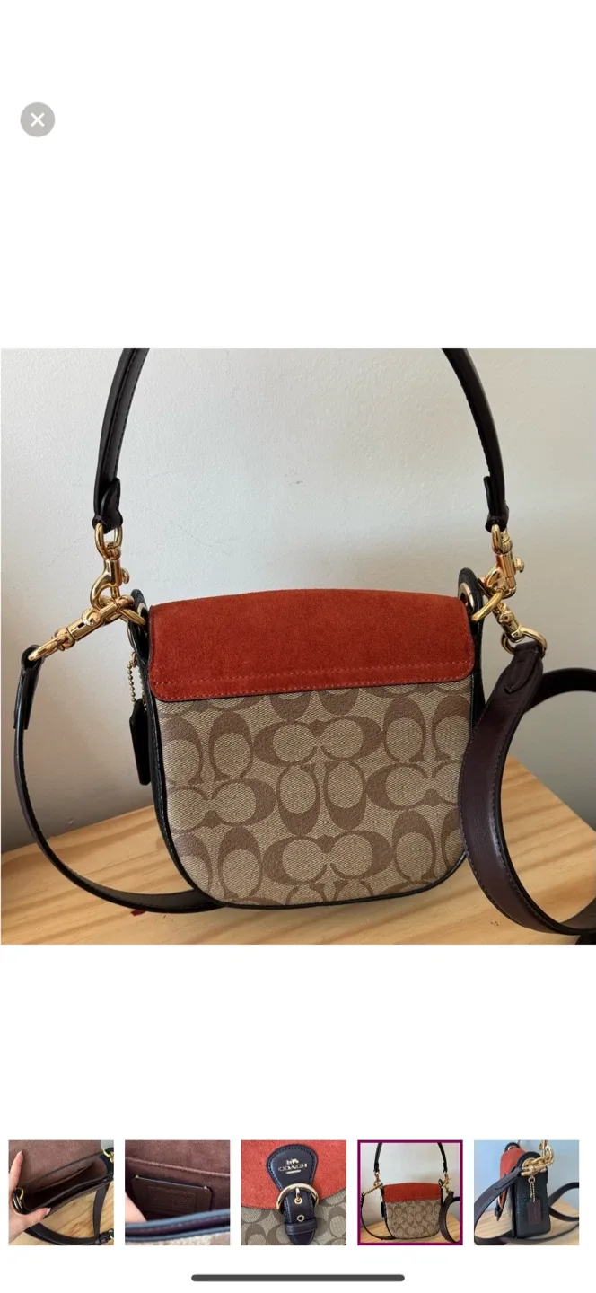 Coach Brown & Red Crossbody Bag image indicator(2)