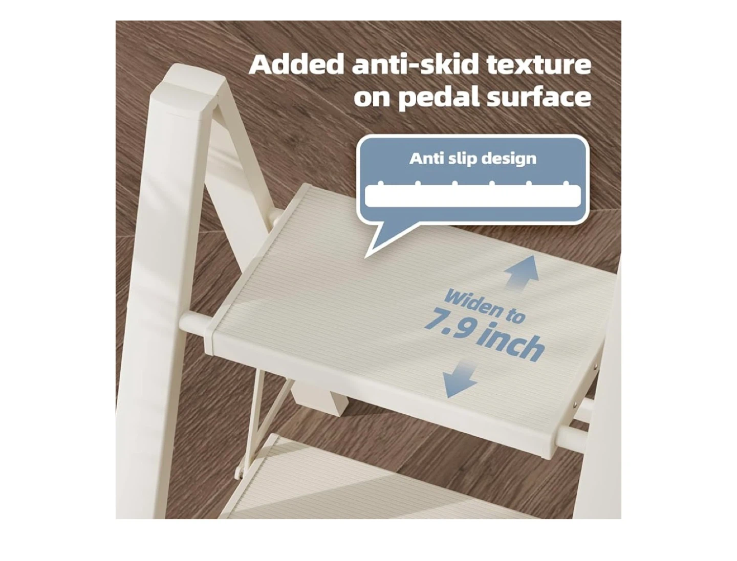 Folding 2-Step Ladder Stool - White - photo 2