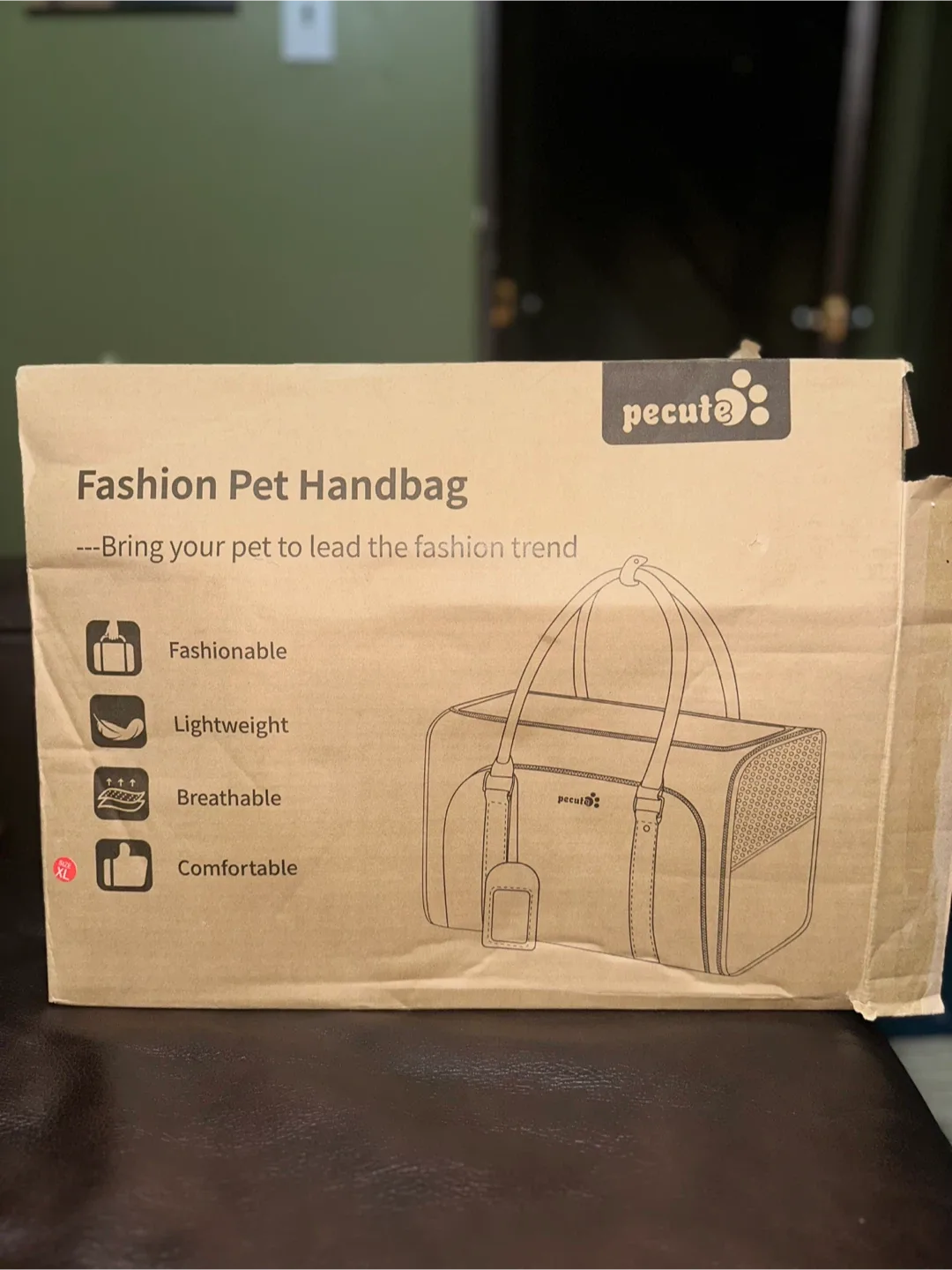Pecute Faux Leather Fabric Pet Carrier (DARK BLUE) image indicator(10)