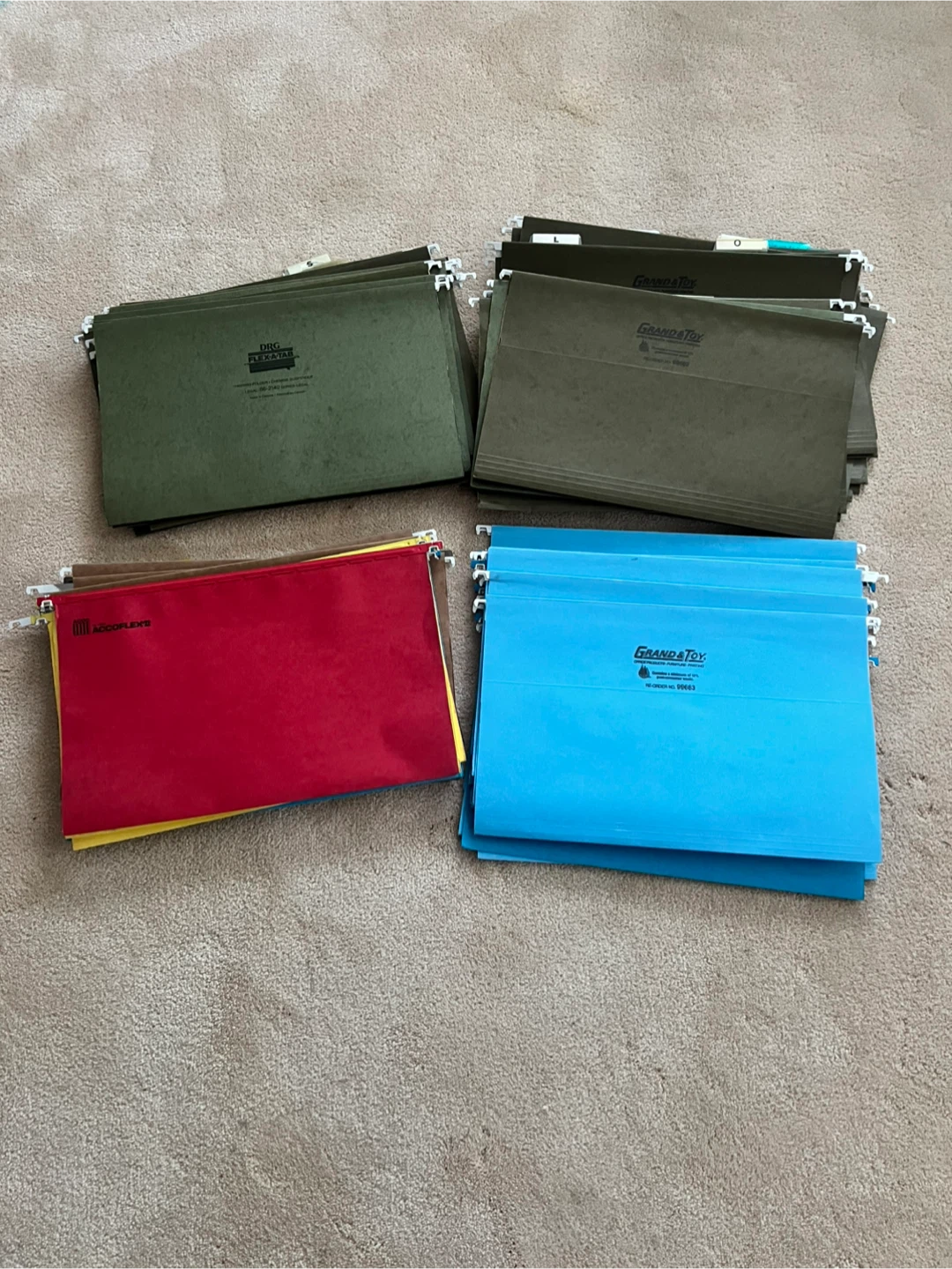 76 Legal size hanging Filing Folders, Grand & Toy