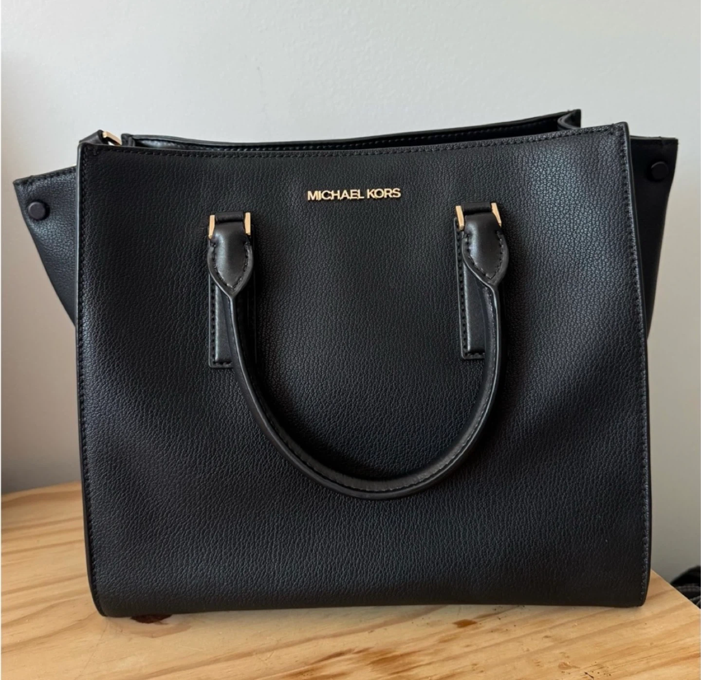 Michael Kors Black Leather Tote Bag