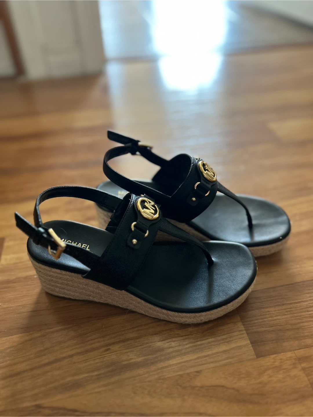 Michael Kors Black Wedge Sandals