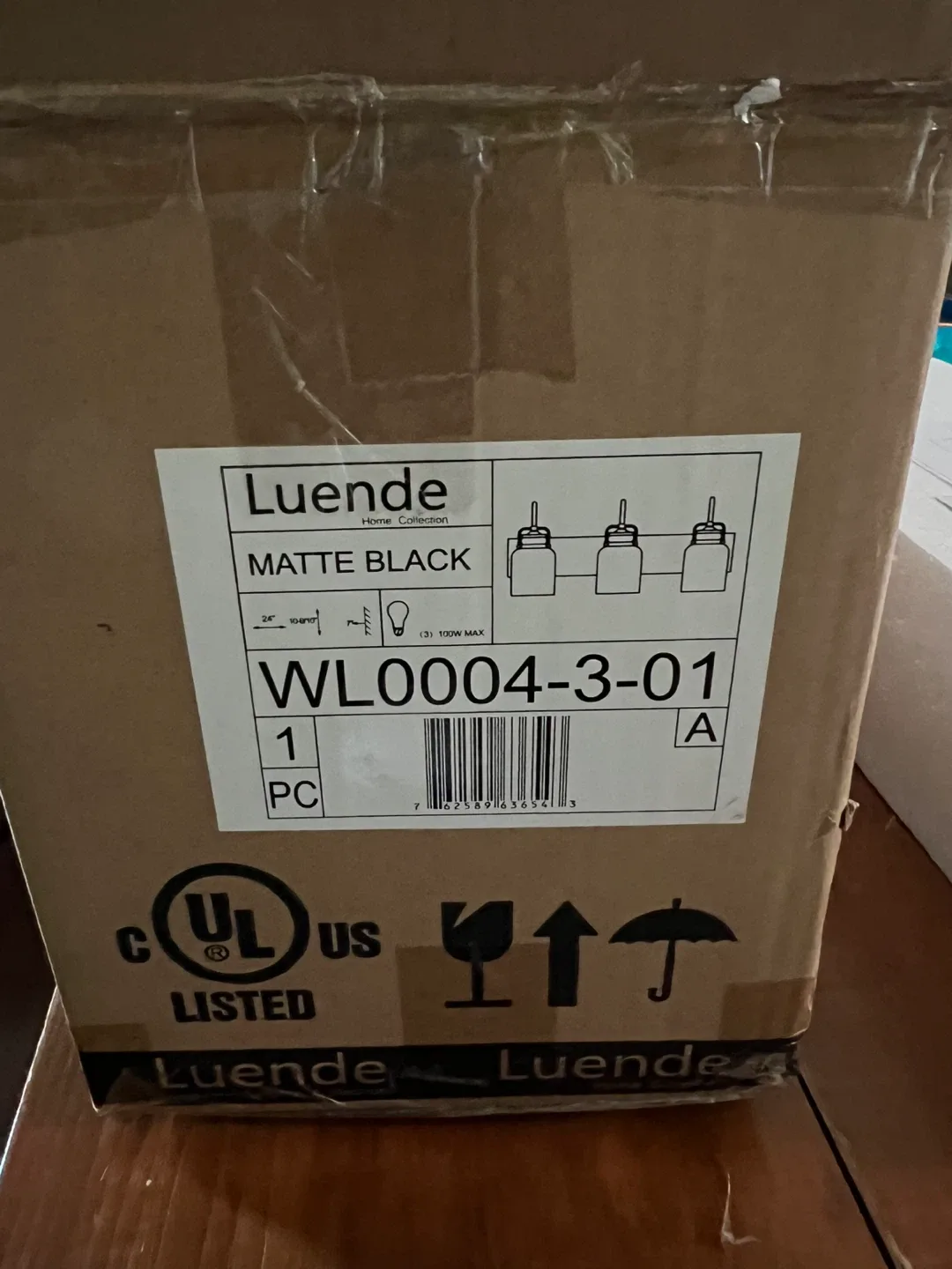 Luende Matte Black 3-Light Vanity Light - New in Box! image indicator(5)