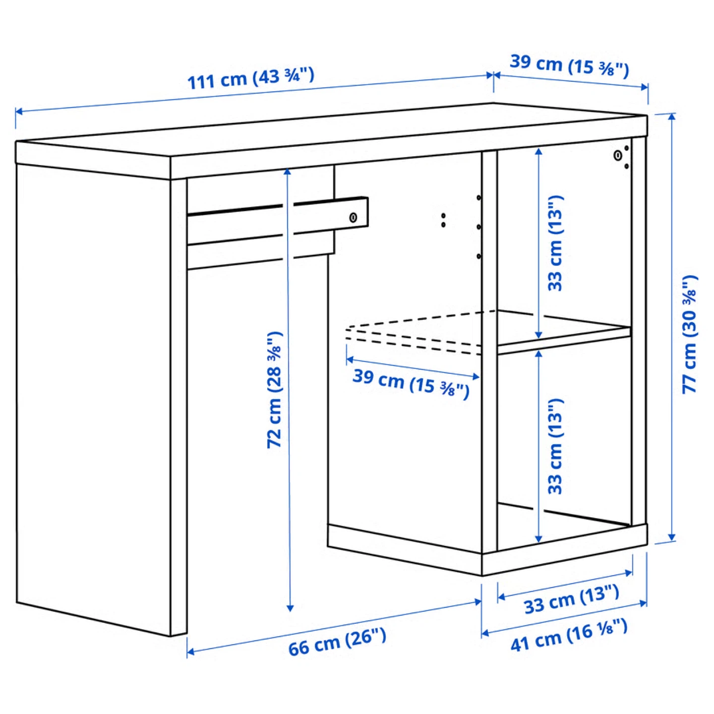 IKEA Kallax Desk & Grey Office Chair - photo 4