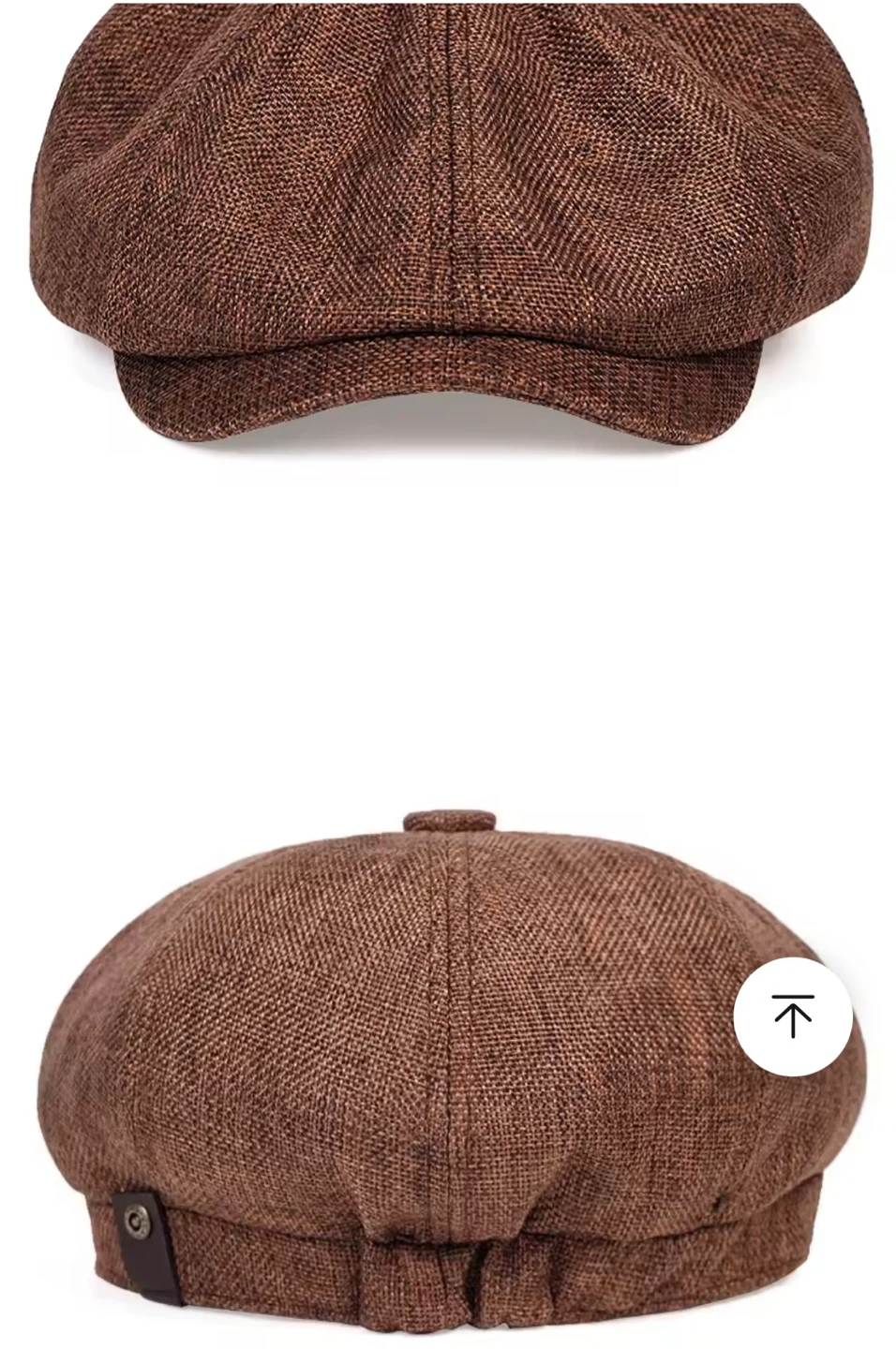 Black and white / black Linen Newsboy Cap - One Size - photo 3