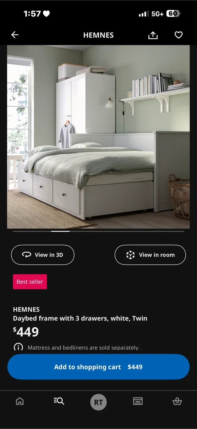 Moving Sale-IKEA Hemnes Daybed Frame with 3 Drawers image indicator(4)