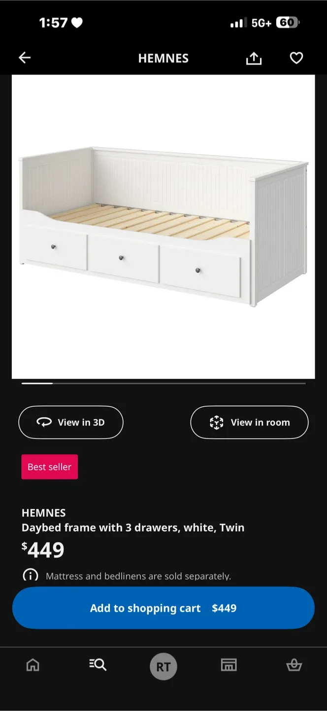 Moving Sale-IKEA Hemnes Daybed Frame with 3 Drawers image indicator(3)