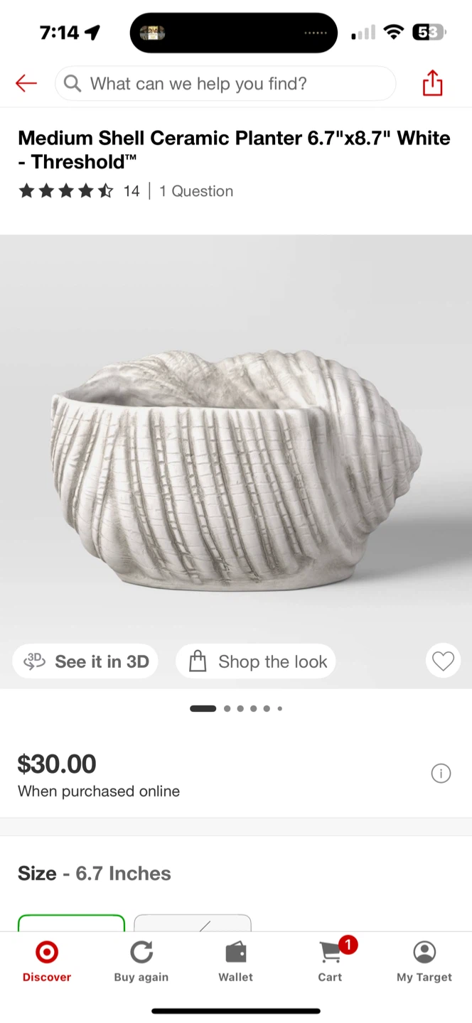 Threshold Medium Shell Ceramic Planter - White - photo 4