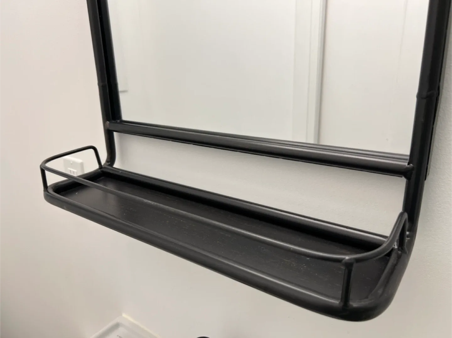 Creative Co-op Black Metal Framed Mirror with Shelf - NEW image indicator(2)