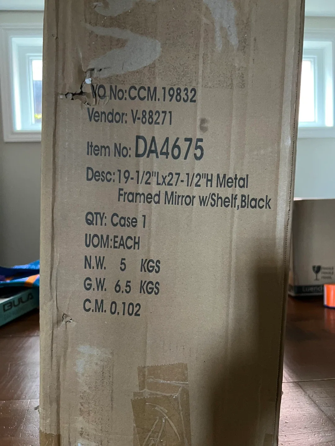 Creative Co-op Black Metal Framed Mirror with Shelf - NEW image indicator(5)