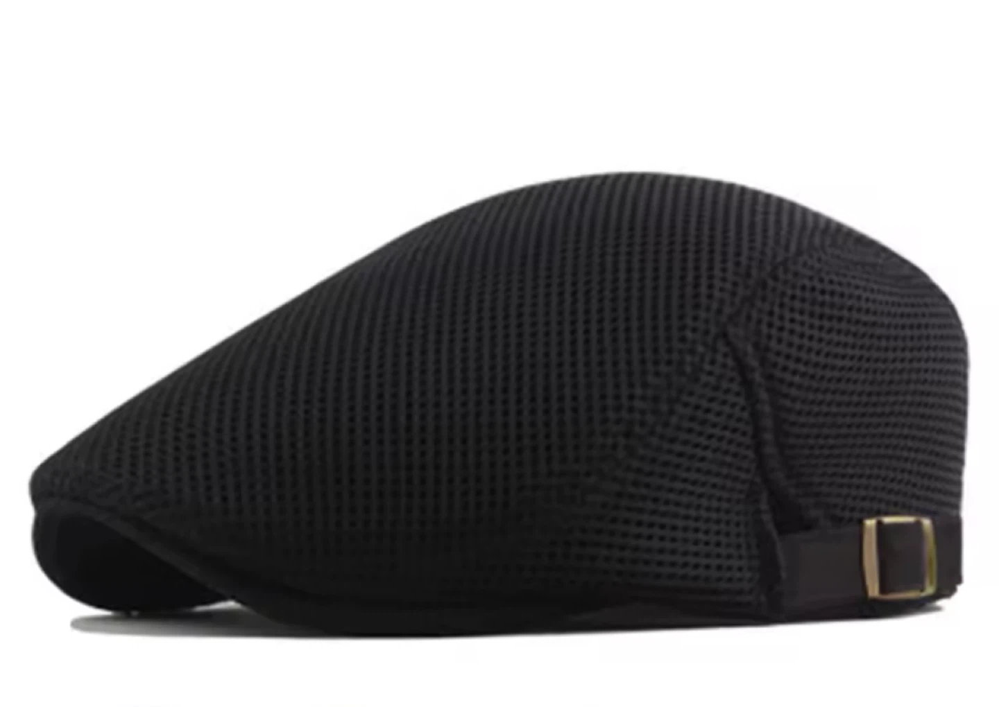 Black Mesh Newsboy Cap - One Size