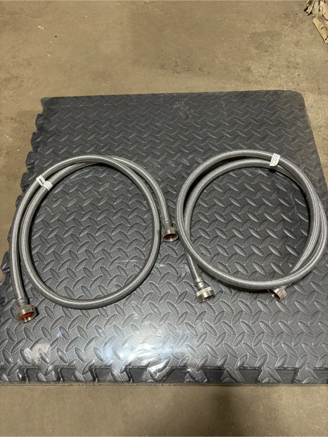 Braided Stainless Steel Water Connector Hoses - Pair