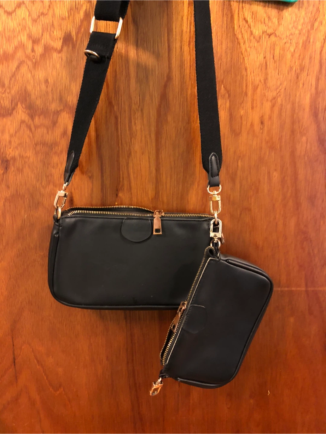 Black Crossbody Bag with Detachable Pouch - photo 3