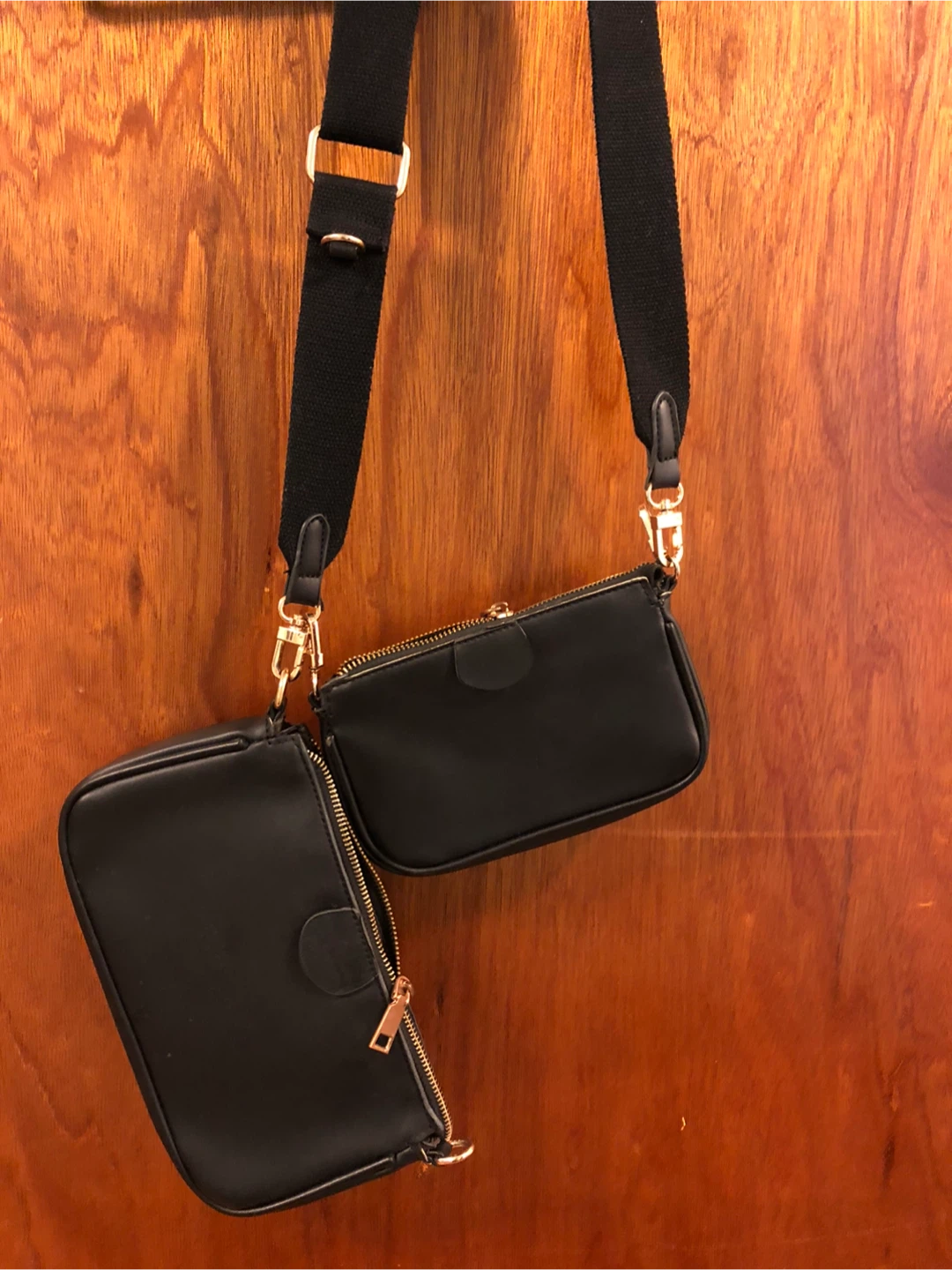 Black Crossbody Bag with Detachable Pouch - photo 2