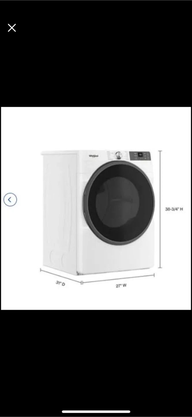New Whirlpool White Front Load Electric Dryer - Like New! image indicator(4)