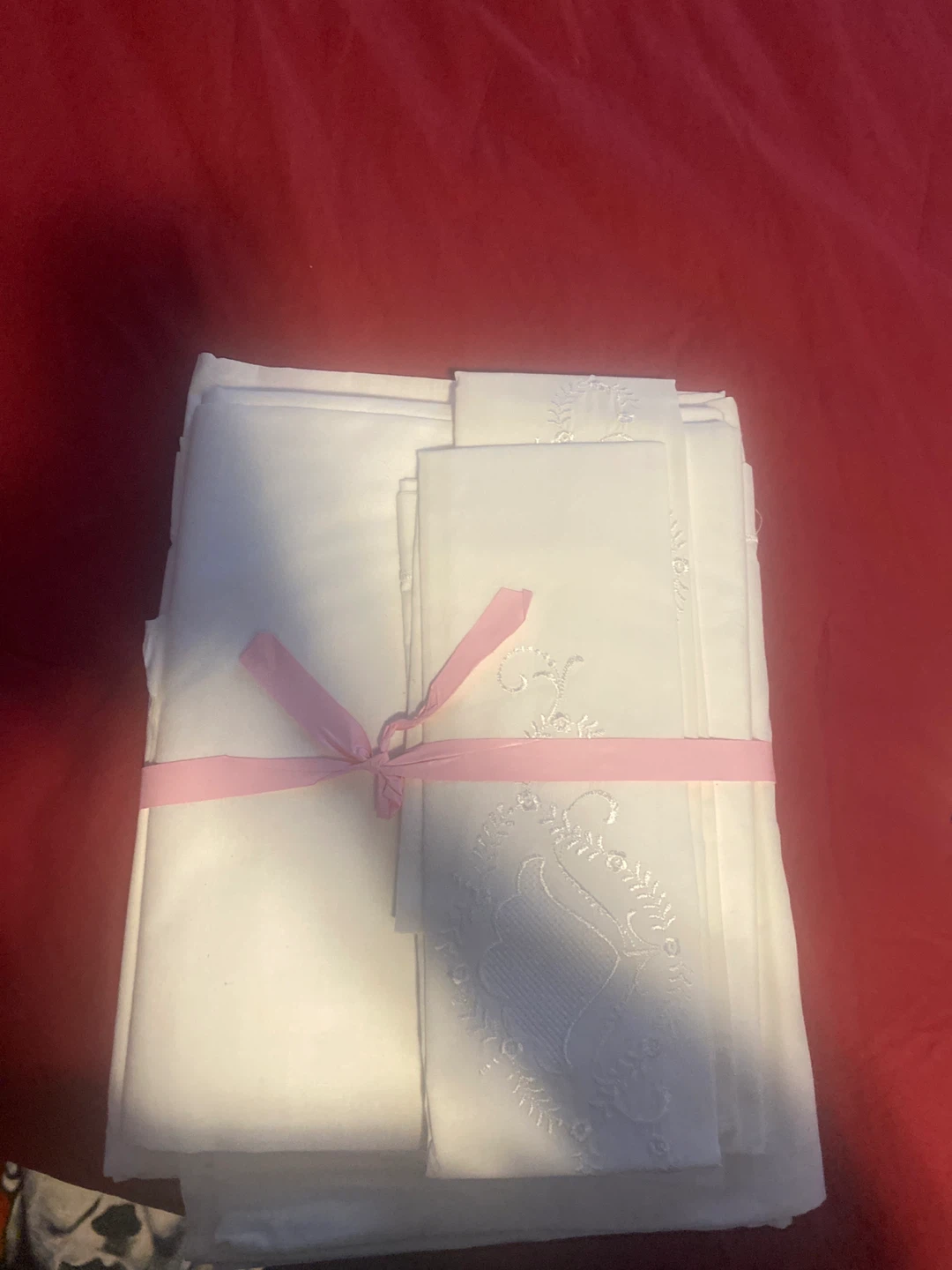 White Embroidered bed sheets