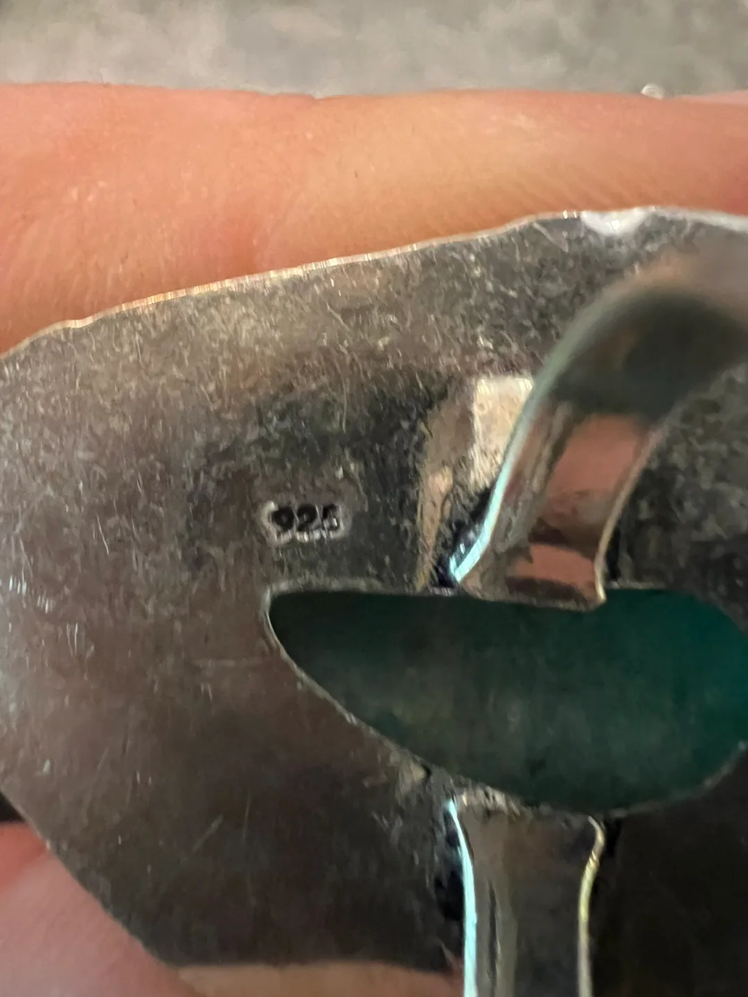 Vintage Teardrop Amazonite & Sterling Silver Ring image indicator(6)