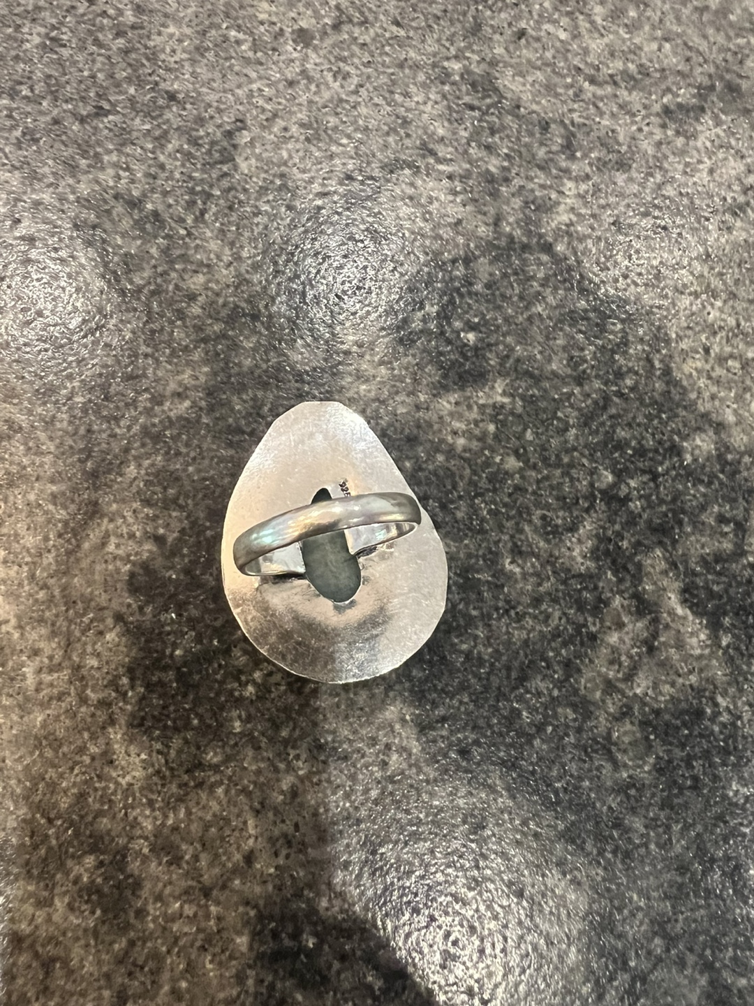 Vintage Teardrop Amazonite & Sterling Silver Ring - photo 5