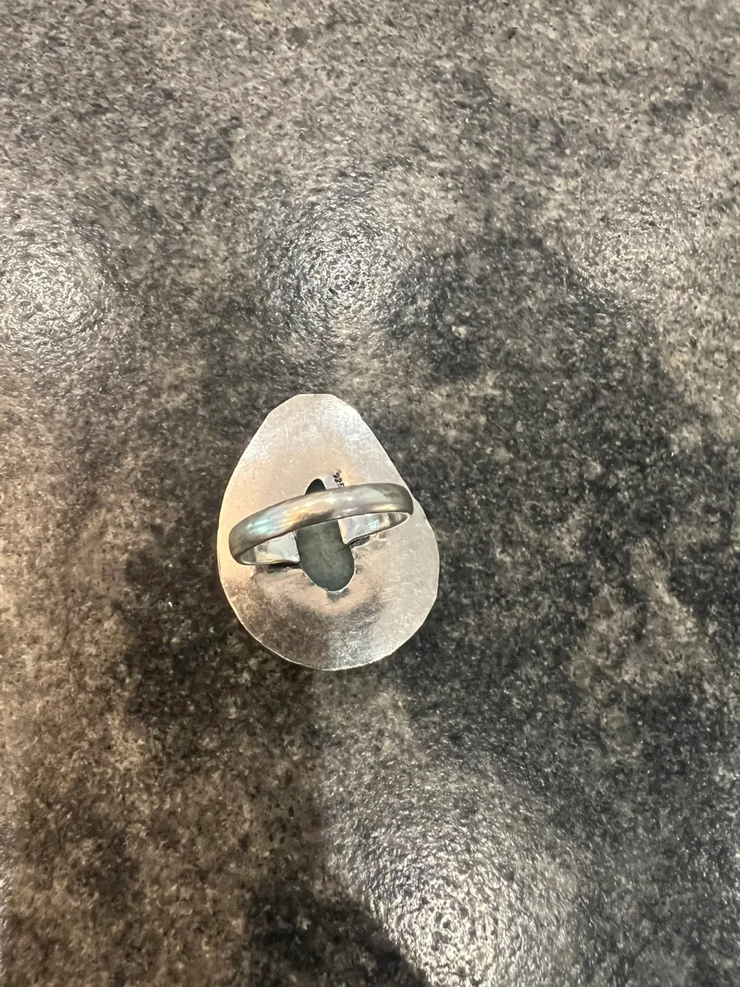 Vintage Teardrop Amazonite & Sterling Silver Ring image indicator(5)