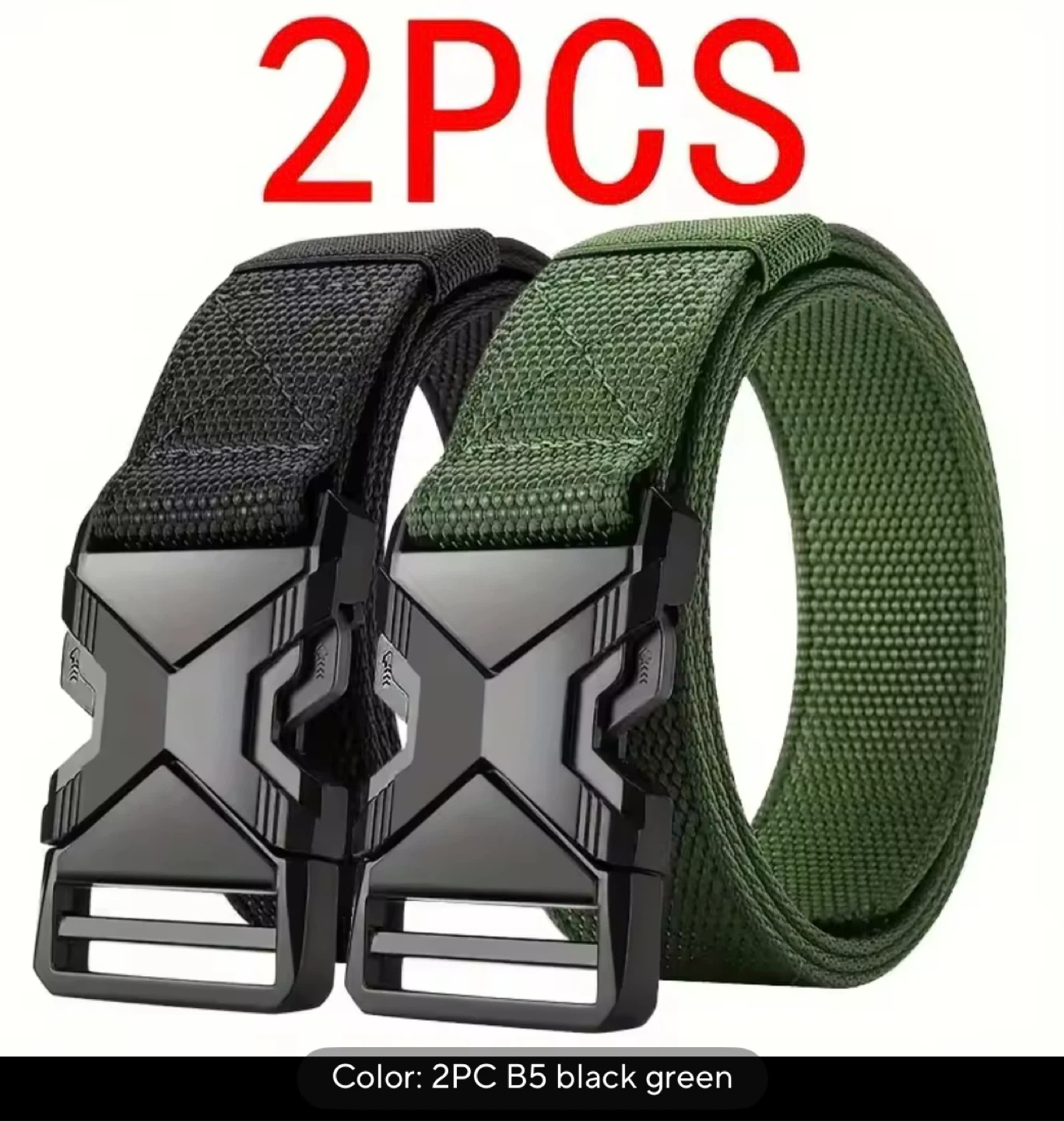 2PC B5 Black & Green Belt - 3.8cm Width