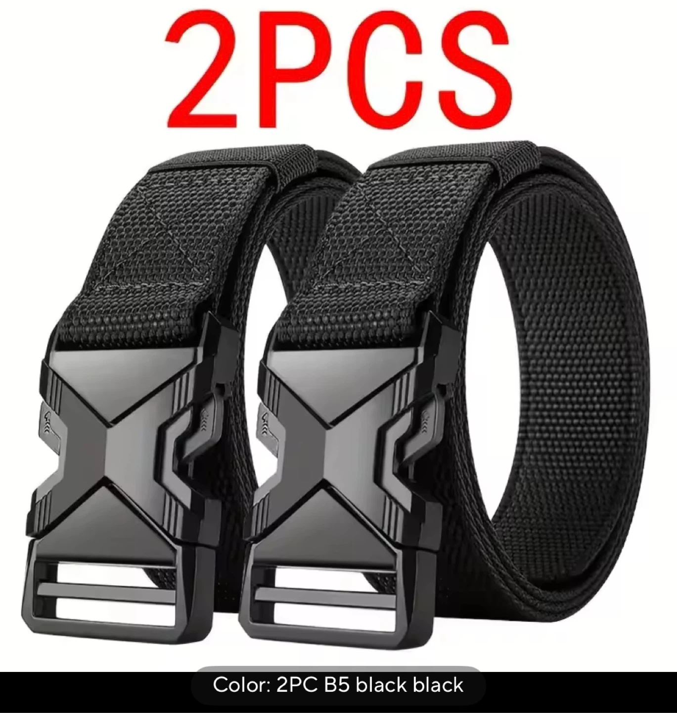 2PC B5 Black & Green Belt - 3.8cm Width - photo 2