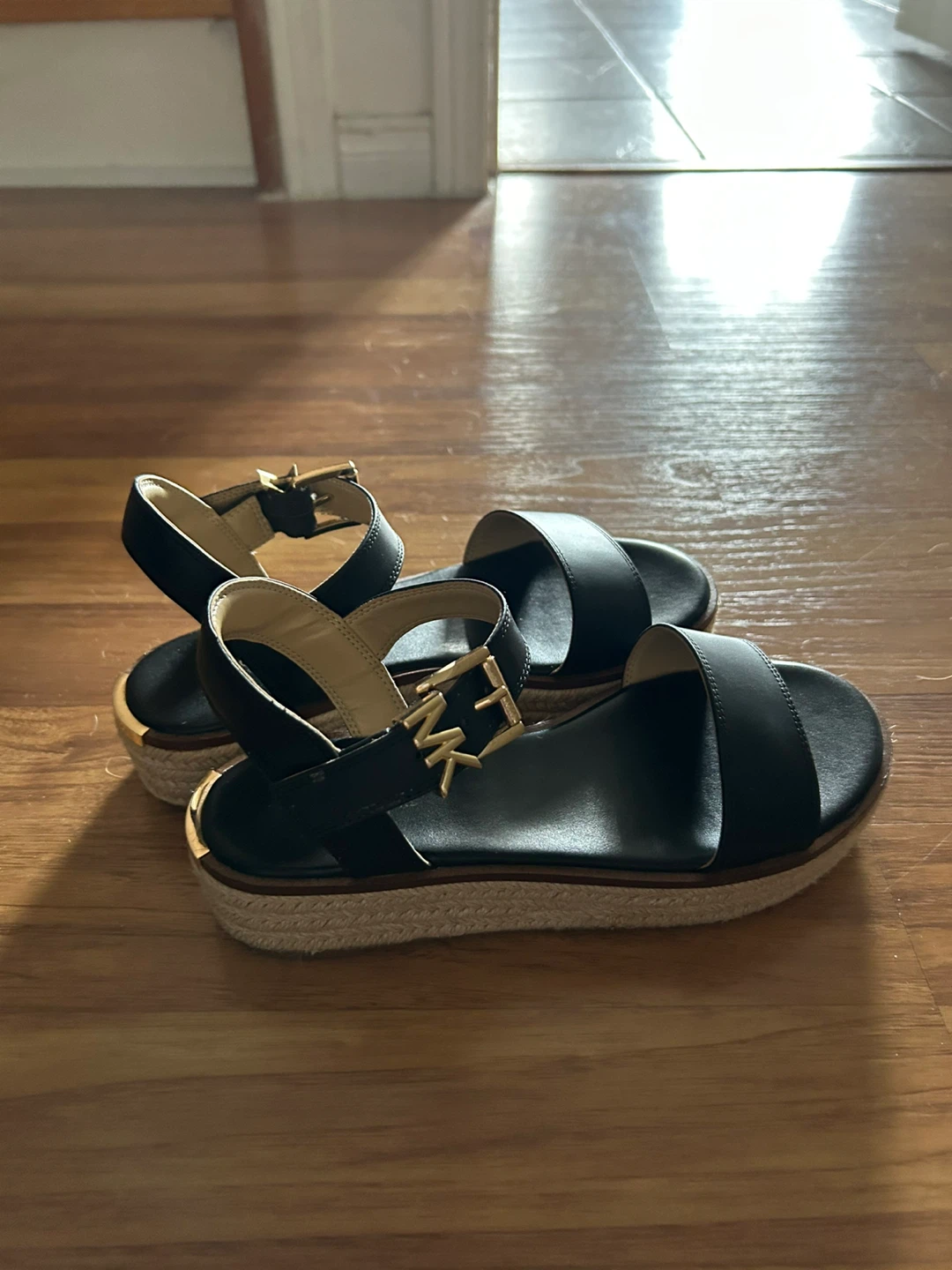 Michael Kors Black Leather Espadrille Sandals - photo 2