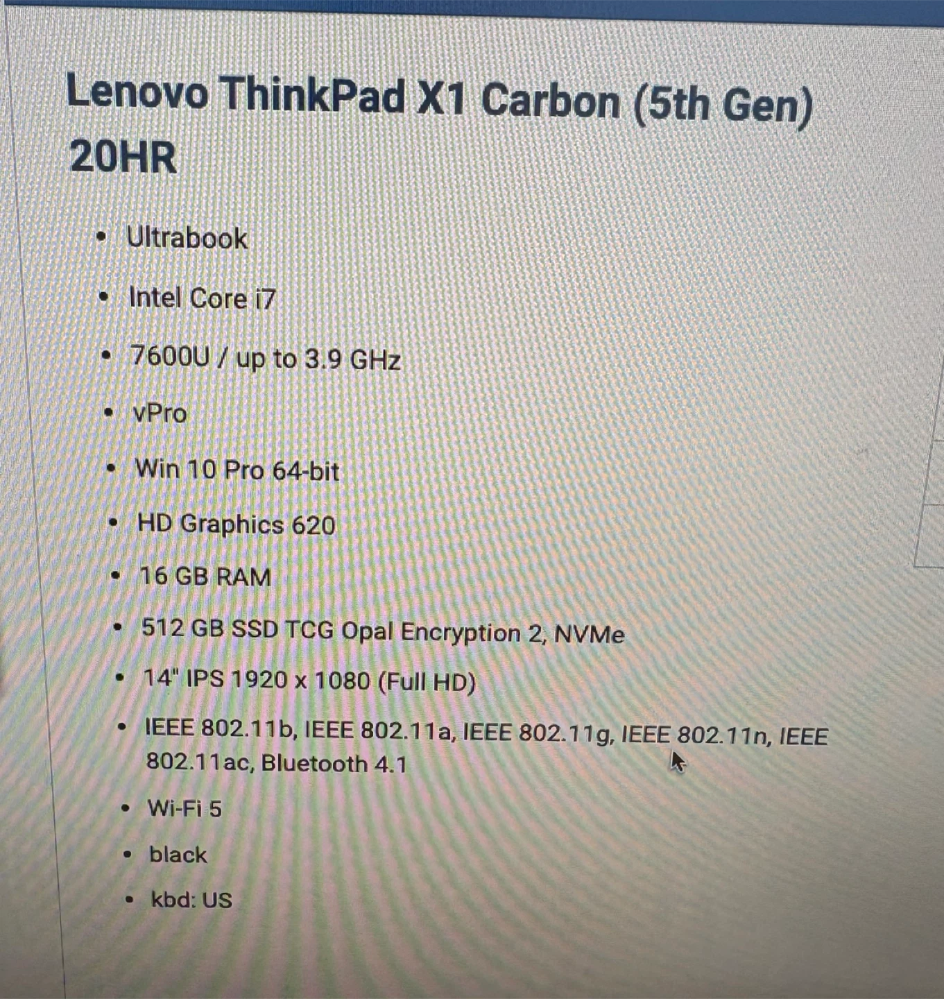 Lenovo ThinkPad X1 Carbon Laptop 🇨🇦 - photo 4