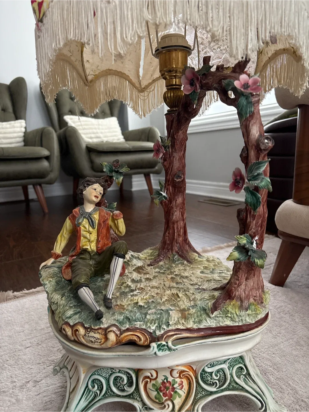 Vintage Fratelli Mannelli Porcelain Lamp image indicator(2)