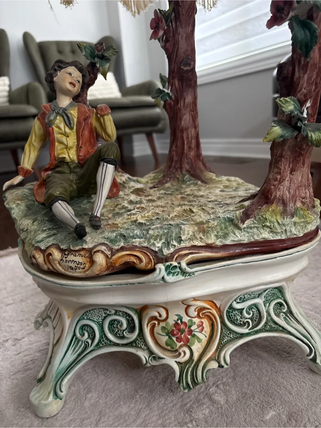 Vintage Fratelli Mannelli Porcelain Lamp image indicator(3)