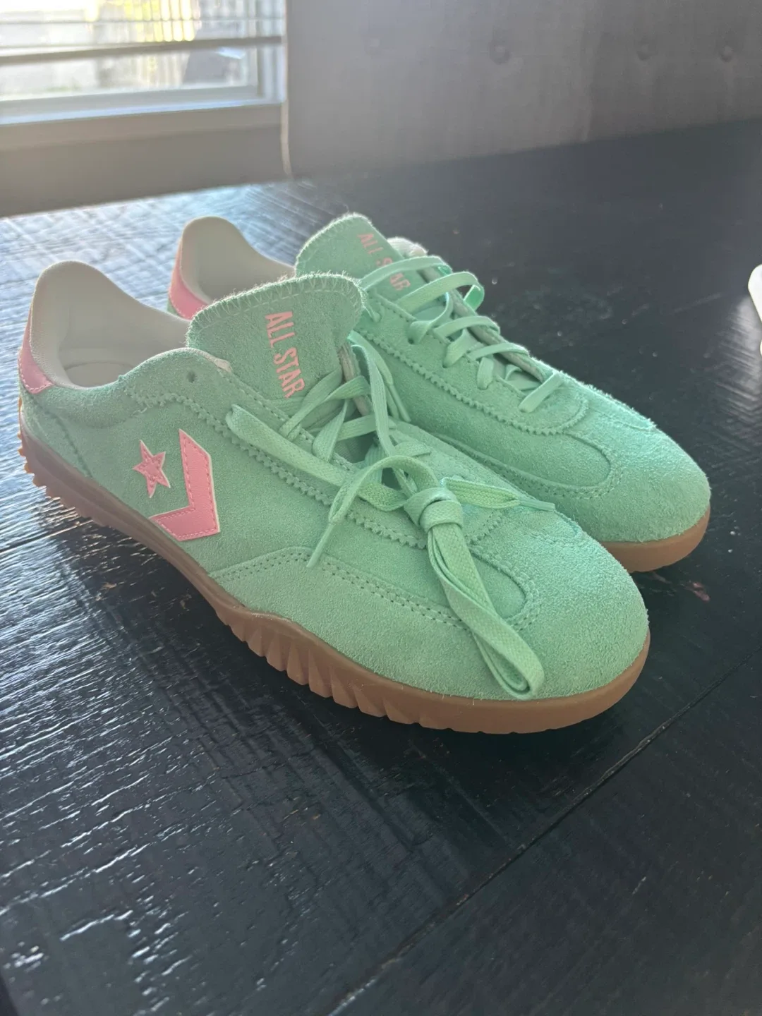 Converse All Star Mint Green/Pink Shoes - Size 9 thumbnail