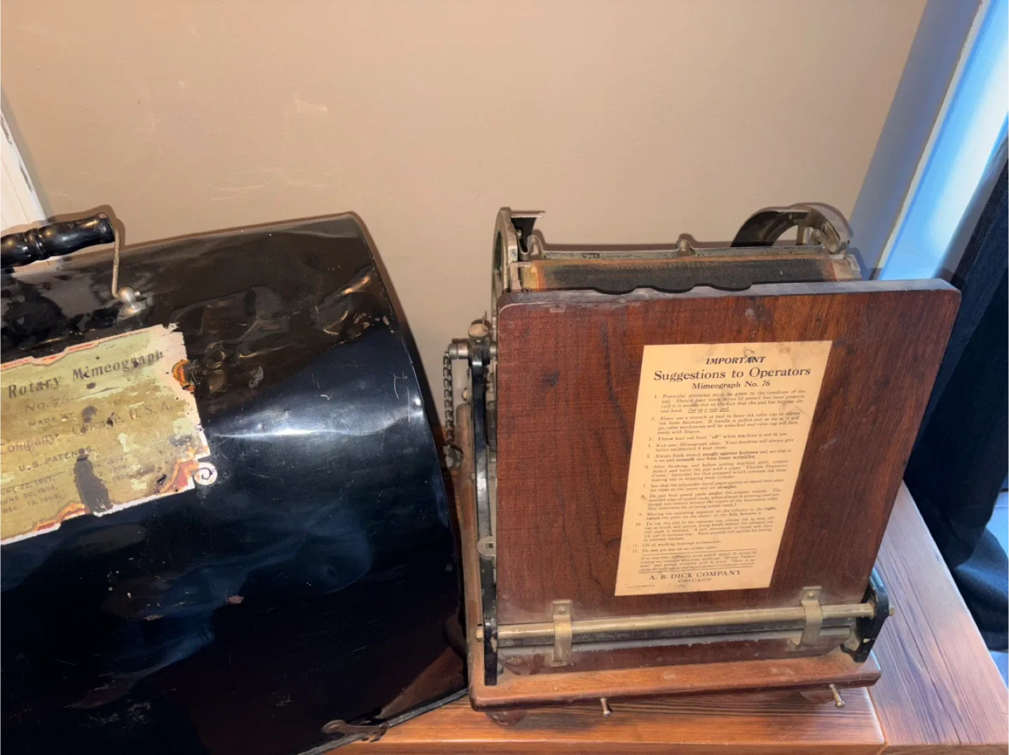 Antique A.B. Dick Company Mimeograph No. 76