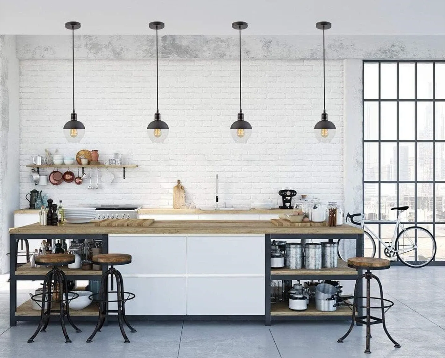 Pendant Light - Black & Glass image indicator(4)