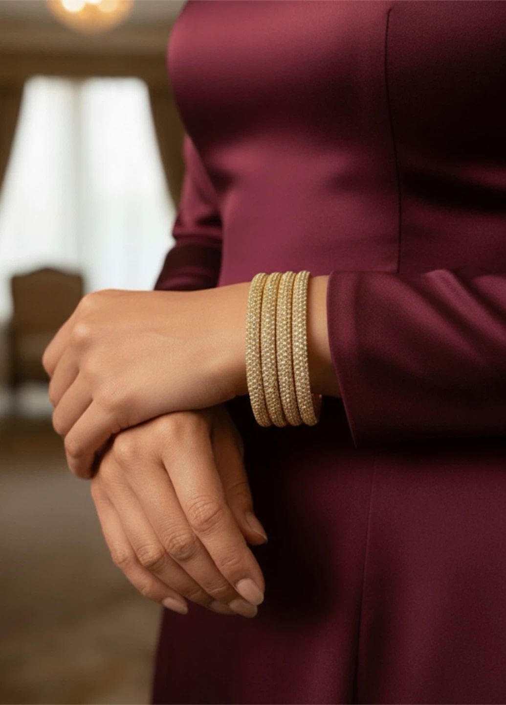 Gold Tone Bangle Bracelet Set - photo 2