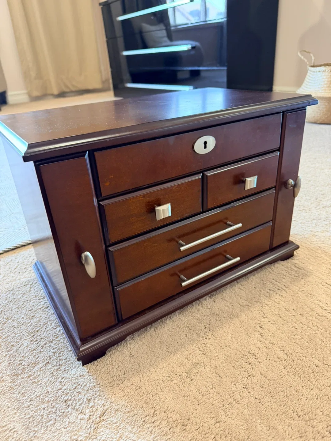 Wooden Jewelry Box with Mirror image indicator(6)