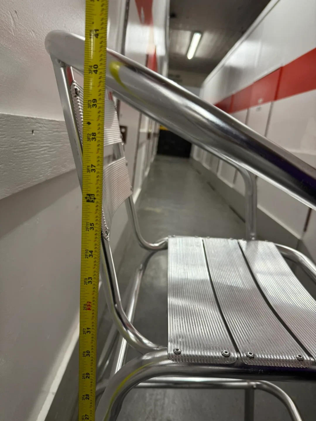 Silver Aluminum Bar Stool - 41" Height image indicator(4)