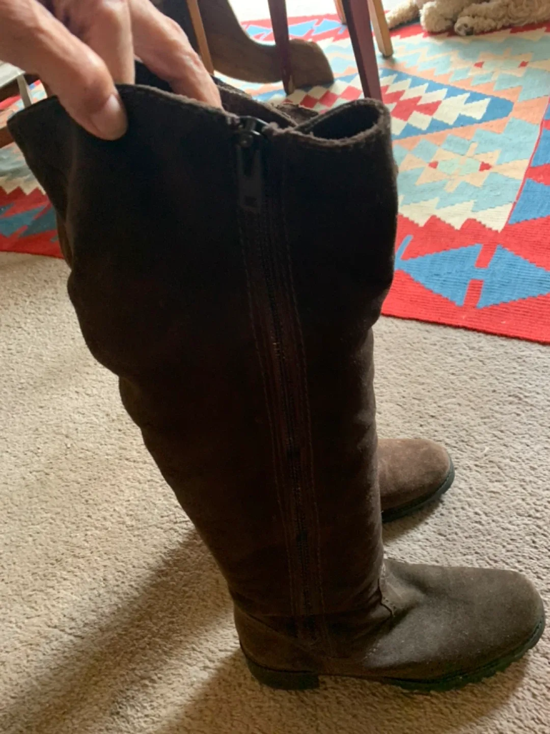 Vintage 7 For Mankind Brown Suede Knee-High Boots image indicator(3)