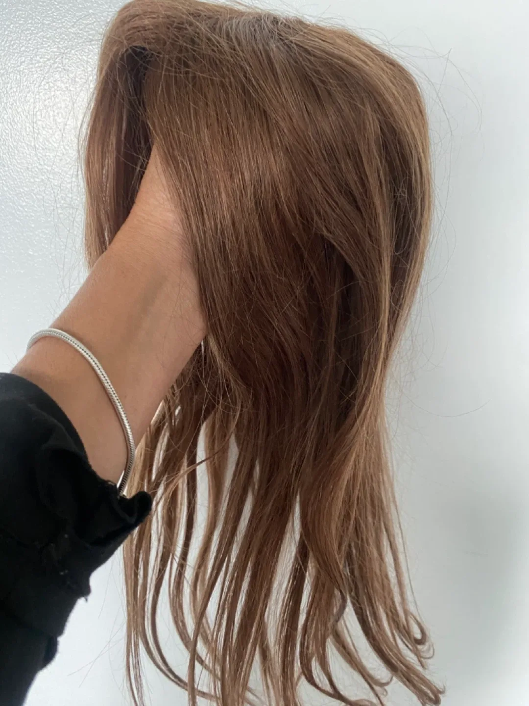 Human hair topper light brown, 16” image indicator(3)